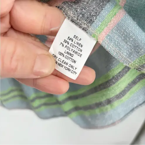 Hunter Bell NWT Landry Striped Pastel Peplum Puff Sleeve Top Blouse Size Small