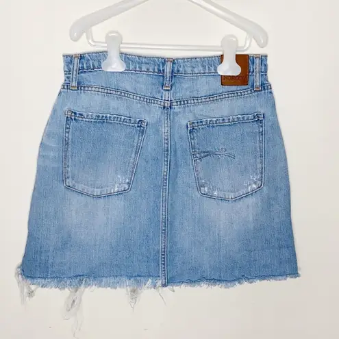 Nobody denim light wash denim skirt with fringed hem size 26