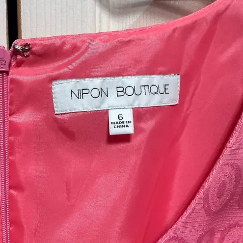 Nipon Boutique elegant 2 piece dress jacket set. Embellished neckline Pink Size 6