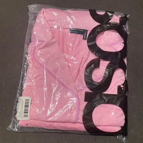 ASOS Design Women’s Long Sleeve Shirt & Pants Pajama Set Pink Piping Size 4 NEW
