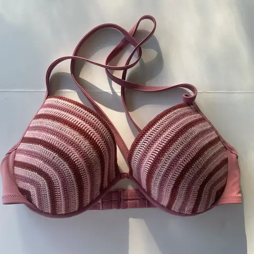 Shade & Shore  Mauve Crochet Bikini Top Size 38C