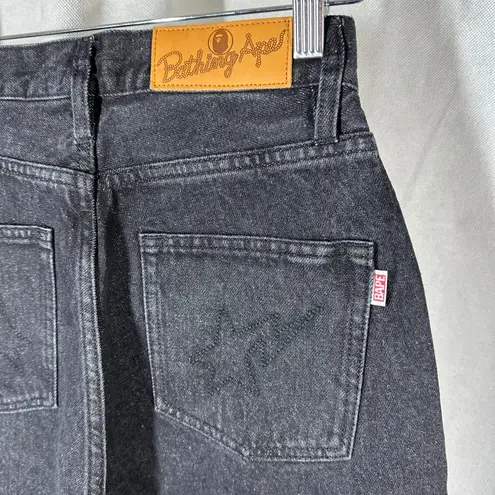 Bape Crystal Stone Shark High Waist Ankle Cropped Jeans Black Size XS