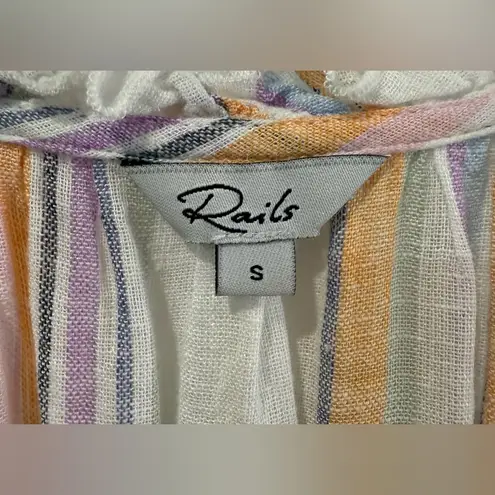 Rails Amellia Dress Merida Stripe Linen Blend Tiered Midi Dress Boho Small $228