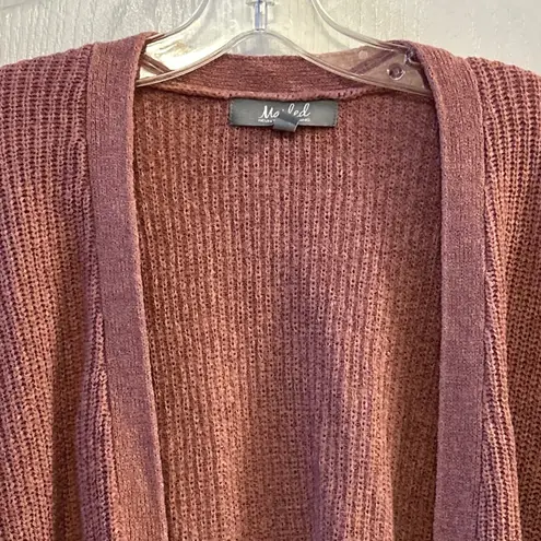 Marled Reunited Clothing Open Front Dolman Sleeve Cardigan M Dusty Rose Pink