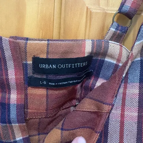 Urban Outfitters Outfitter Size Large Deep Red/Orange and Navy Blue Plaid Tank Top.