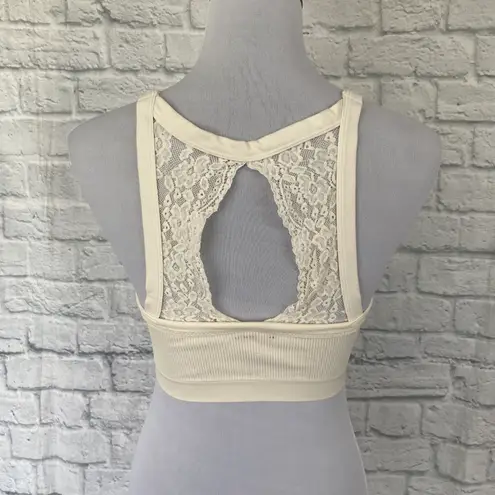 Maurice's  women 0X pullover ribbed bralette with lace back off white 