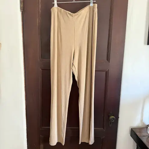 CHICO'S TRAVELERS | Taupe Tan Flat Front Straight Leg Pull on pants | Large 2