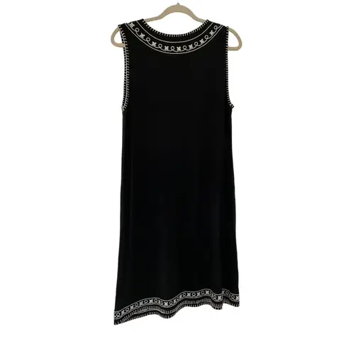 Grace Elements Black Embroidered Sleeveless Knee Length Dress Size L | 5-27