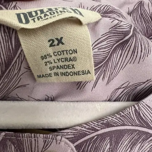 Duluth Trading Co Feathers Tunic Top Plus Size 2X Purple wrinkle fighter NWT