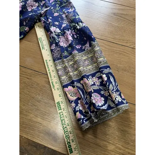 Suzanne Betro Weekend Size XL Boho Tunic Long Bells Sleeves Tassels Hippie Gold