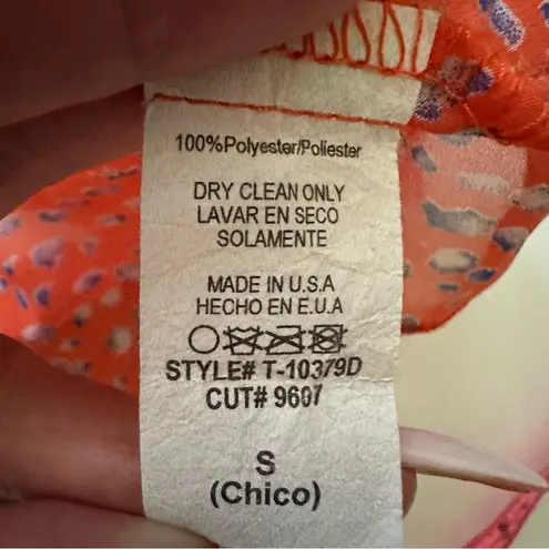 Final Touch  Women's Orange Patterned Top Size S