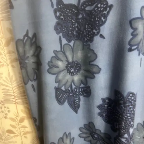 Vtg Ship n Shore Maxi Dress Blue Floral Paisley Border Size Large Made in USA Blue