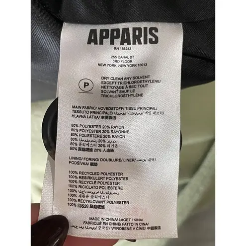 Apparis Celine Single Breasted Faux Wool Coat Blazer Green Womens Size XS