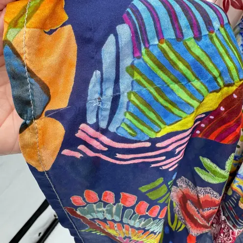 Johnny Was Regia Dress Tiered 100% Silk Boho Midi Floral Paisley Patchwork Small