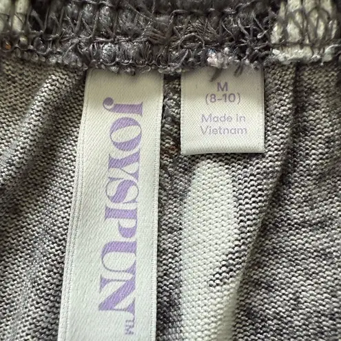 Gray and White Relaxed Fit Pajamas with Playful Pattern Size M