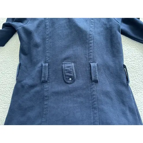 Converse  One Star Womens Collared Full Length Heavy Cotton Coat Navy Blue Size M