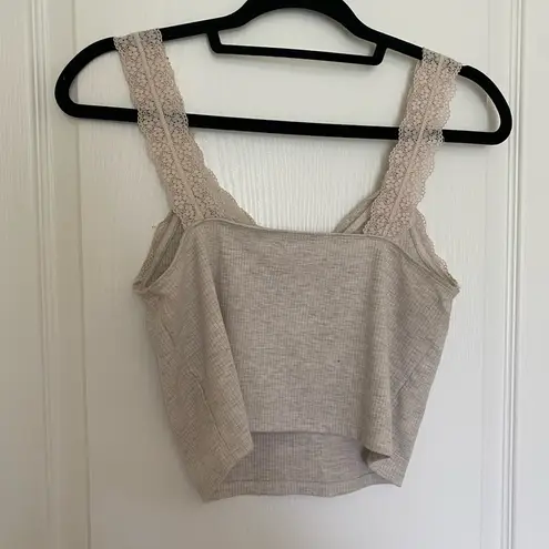 American Eagle  Lace Ribbed Tank