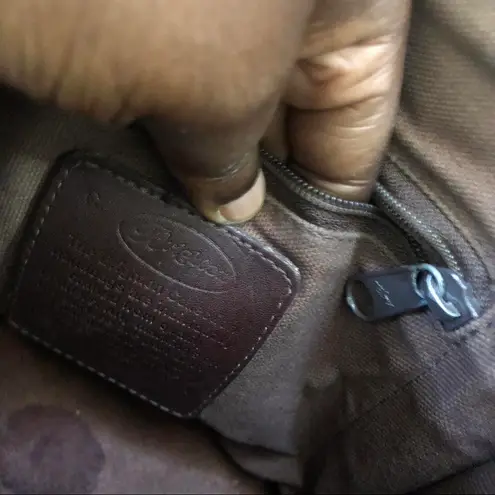 Vintage Brighton Brown Woven Croc Embossed Leather Envelope Crossbody Shoulder Hand Bag Purse