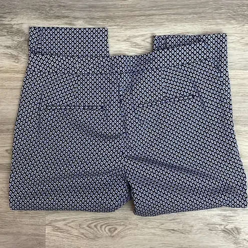 Coldwater Creek Blue & White Print Natural Fit Cropped Pants Size 12
