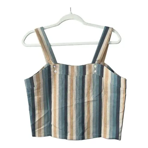 Knot Sisters ANTHROPOLOGIE Striped Linen Blend Tank, Small