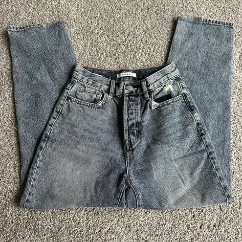 PacSun  High Rise Straight Denim Jeans Women's Size 23 Blue Button-Fly Distressed