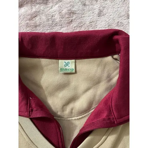 Haband Women's Corduroy Long Sleeve 1/4 Zip Up Sweater Tan Size 3X