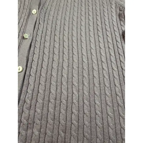 Brooks Brothers 346 Silk Cashmere Cable Knit Cardigan Sweater Womens M