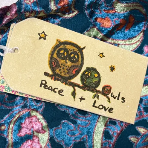 Peace + Love Paisley Floral Velvet Burnout Dress Sz M Baroque Whimsy Glam New Blue Size M