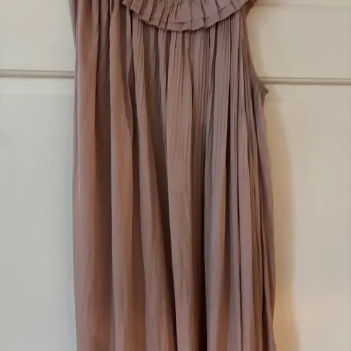 Ulla Johnson Jade Dress Blush Rose Pink Size 4 One Shoulder Pleated Gown Flowy
