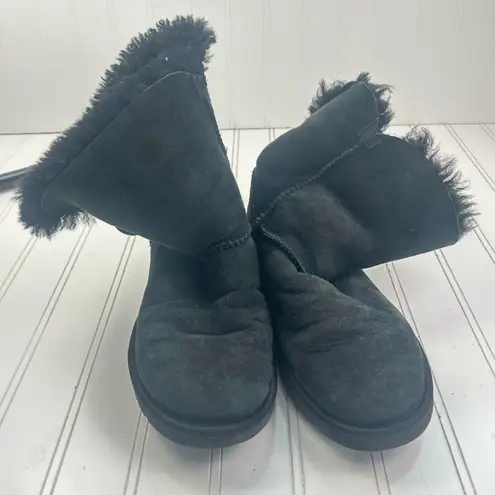 UGG  Women’s Black Bailey Button Pom Pom Boots Size 6 - Image 3