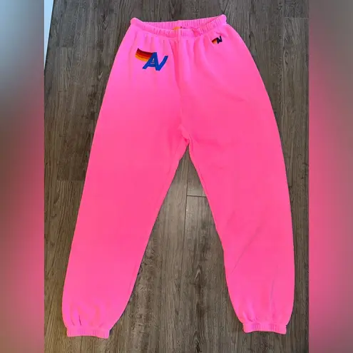 Aviator Nation  Fleece Sweatpants Neon Pink