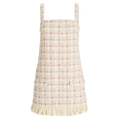 Alexis tweed fringe hem mini dress