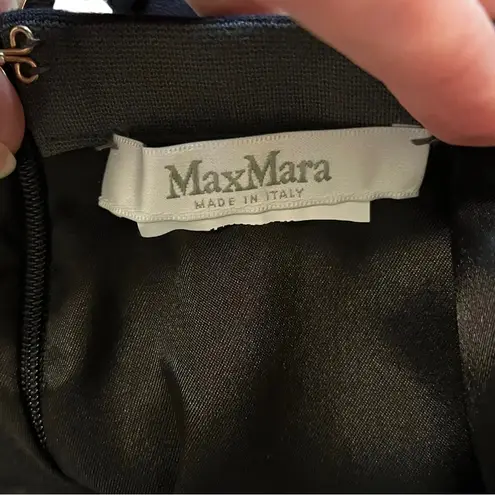 Max Mara Striped Knee Length Straight Pencil Skirt Blue Cream Size XS