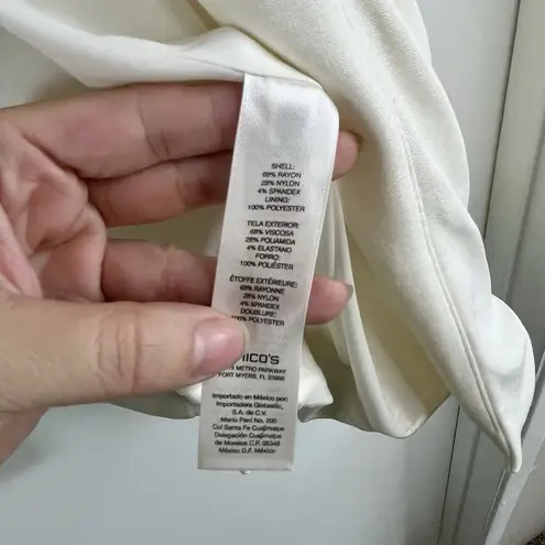 Chico’s Ivory Open Front Blazer Women’s Size 2/L Size L