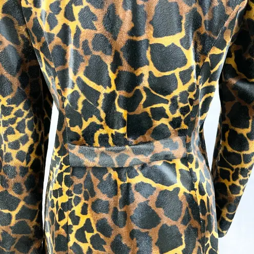 A Byer Y2K Women Giraffe Print Coat Jacket Small Mob Wife Indie Sleaze Glam Edgy