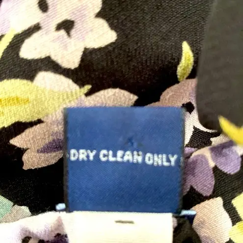 Gap | Black/ lavender floral v-neck sleeveless sun dress with front tie