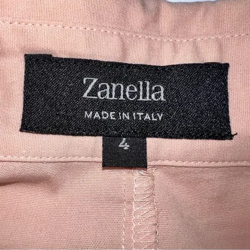 Zanella Women's Button Up Cotton Blouse w/Mother of Pearl Buttons in Pink Size 4