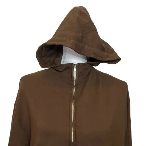 Monrow Full Zip Up Hoodie Sweatshirt Chocolate Brown Women’s Size Small