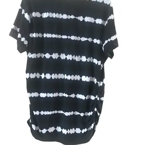 Time and Tru XL Short Sleeve Maternity Blouse Black