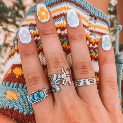 Little Butterfly Engraved Silver Ring