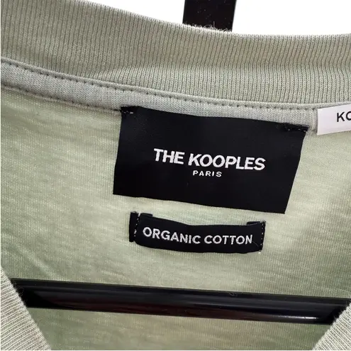 The Kooples Size M Organic Cotton Tee Shirt Sage Green Boxy Casual Earth Tone