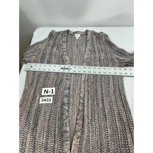 Womans Dress Barn Large Pink Blue Open Front Cardigan Sweater