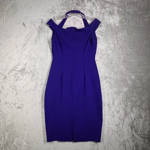 Ralph Lauren Lauren  Dress Sheath Halter Neck‎ Sleeveless Blue Purple 6 Petite