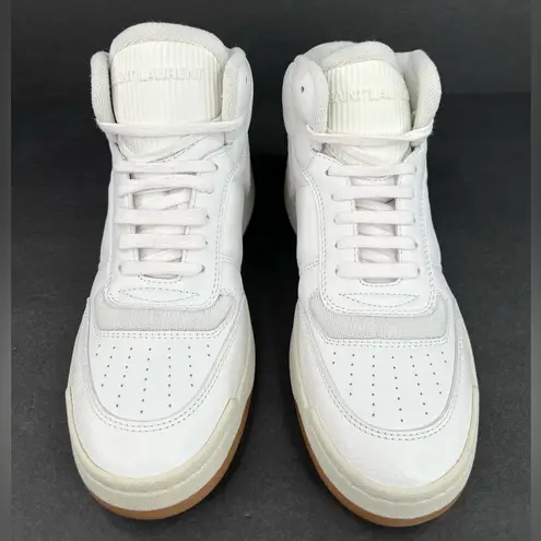 Saint Laurent SL 80 WOMEN SL/80 HIGH TOP LOGO YSL LEATHER SNEAKERS SIZE 39.5