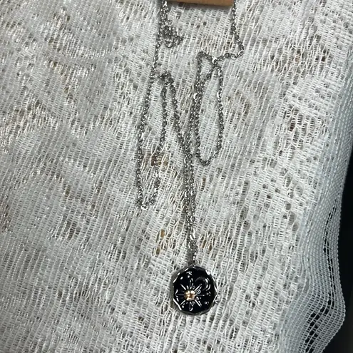 Elegant Silver and gold enamel sun and moon Pendant Necklace