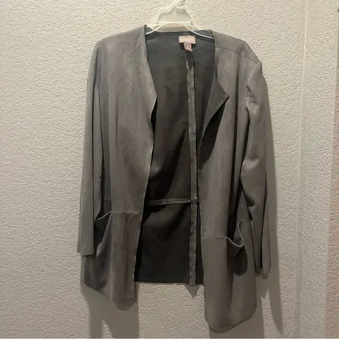 Chico's Chico’s Gray Suede Cardigan Jacket