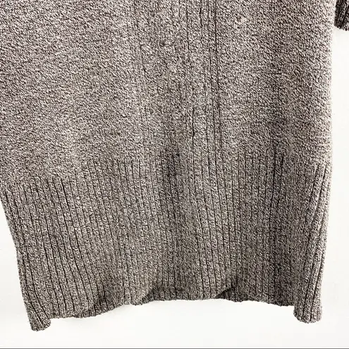 BCX Brown Cowl Neck Knit Ribbed 3/4 Sleeve Tunic Sweater, Size Large