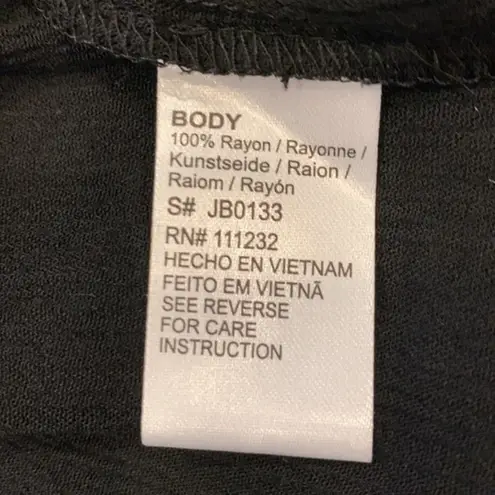 Love Sadie  smocked long sleeve peplum top black M