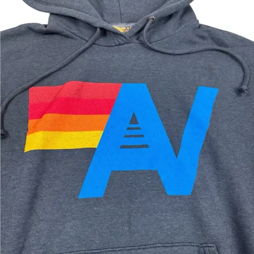 Aviator Nation NEW Charcoal Logo Pullover Relaxed Hoodie Sweatshirt Size XS