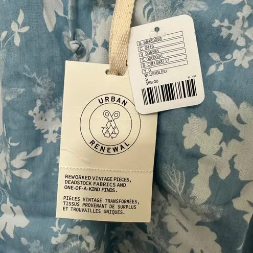 Urban Renewal | NWT Blue White Floral Puff Sleeve Boho Cottagecore Mini Dress, S